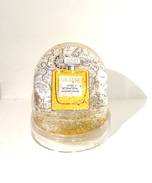 Boule à neige paillettes dorées