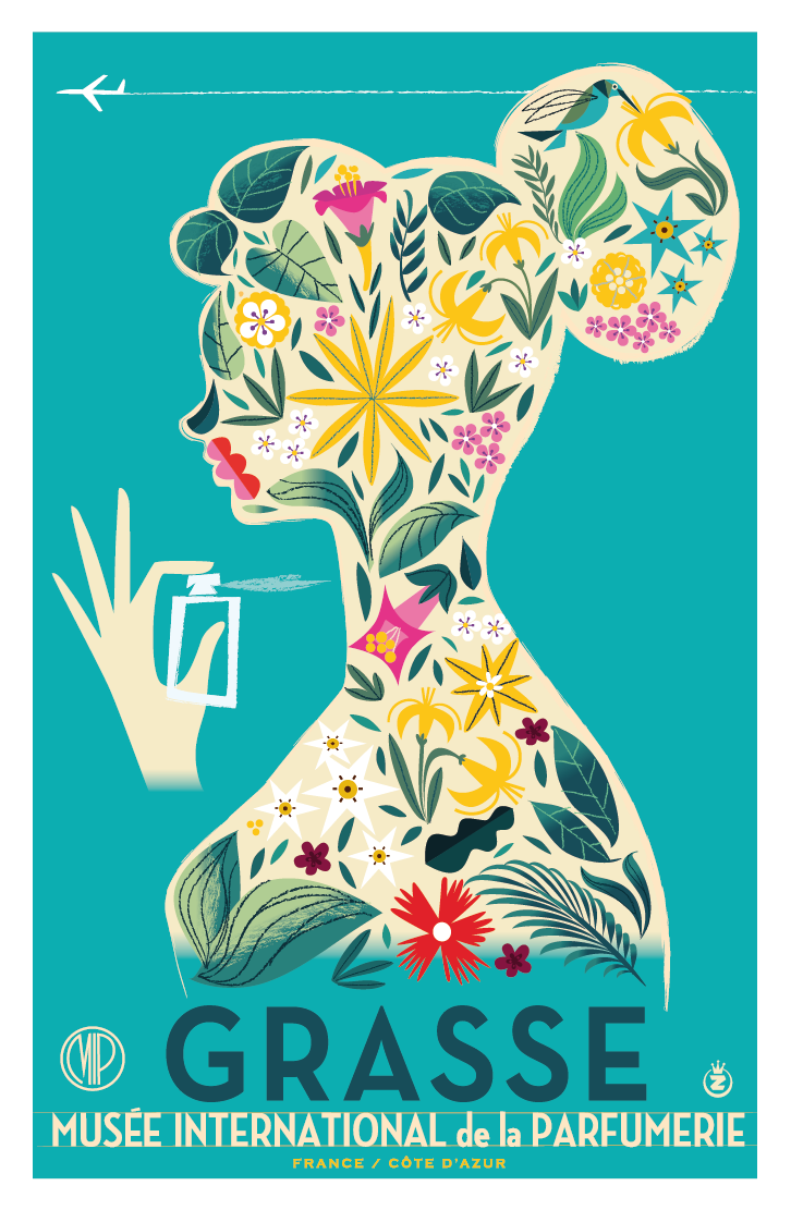 Magnet visage fleurs
